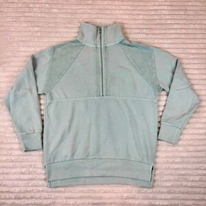 PINK Victoria's Secret Quarter Zip Pullover‎ Sweatshirt Women's XS Sage Green